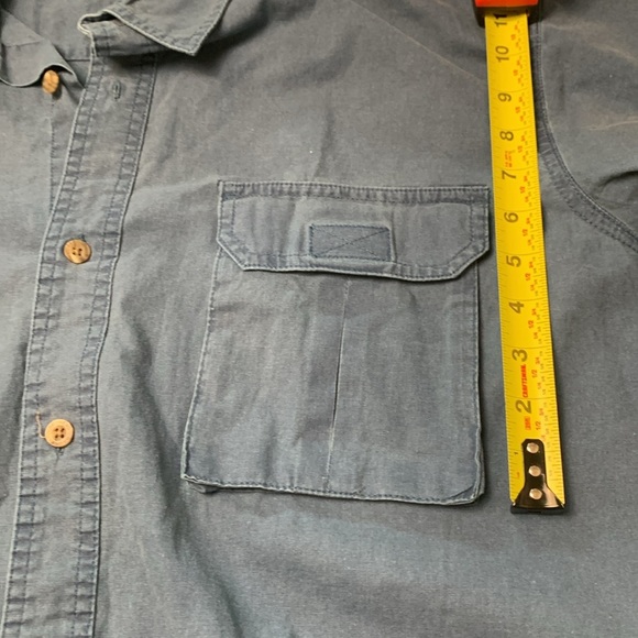 Red Head Mens Short Sleeve 100% Cotton Button Up Shirt, Blue - Picture 9 of 13